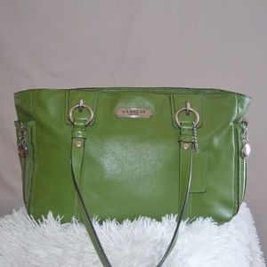 Green coach shoulder bag